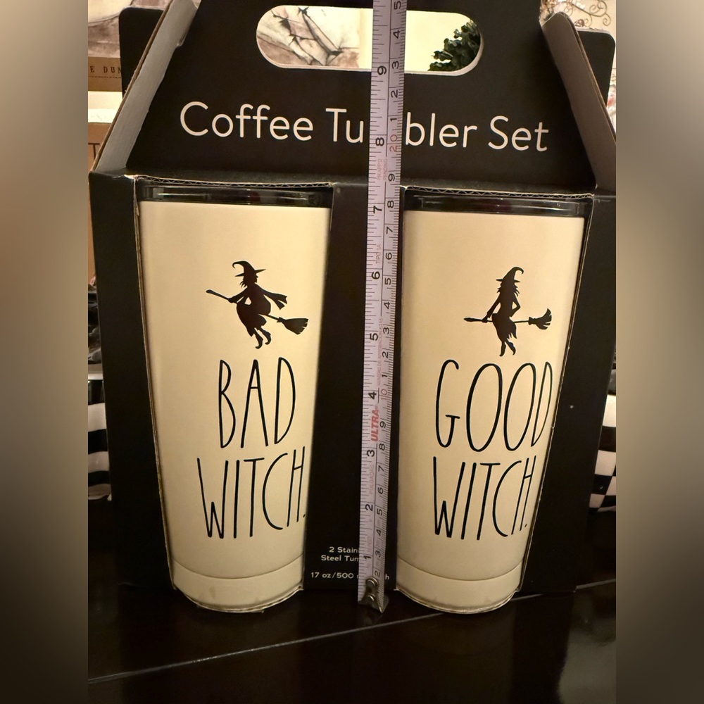 Rae Dunn Halloween Coffee Tumbler Set - Bad Witch & Good Witch - Picture 5 of 5